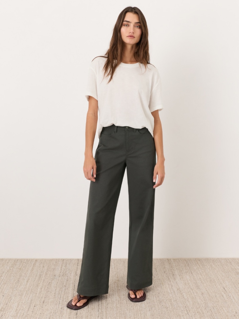 PACT Organic Stretch Wide Leg Twill Pant
